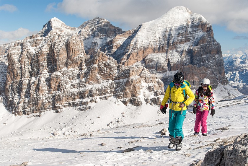 Lagazuoi, Second Day. Hiking on the Lagazuoi summit plateau. Cortina D'Ampezzo. .