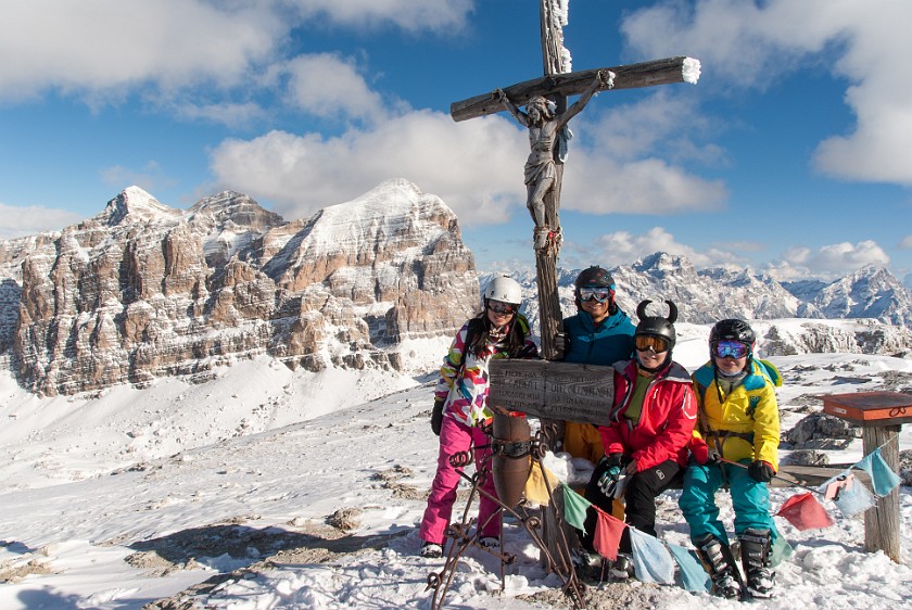 Lagazuoi, Second Day. Group at the Lagazuoi summit. Cortina D'Ampezzo. .