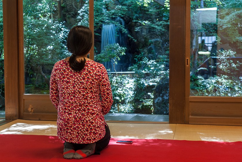 Nanzen-Ji. Hōjō with view on garden and waterfall. Kyoto. .