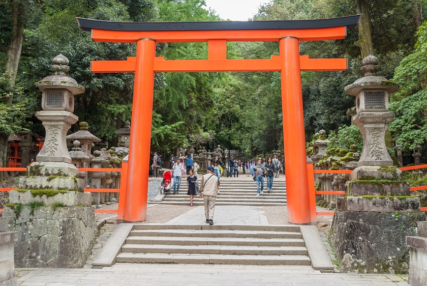 Nara. Gate at the path to the Kasuga Taisha. Nara. .