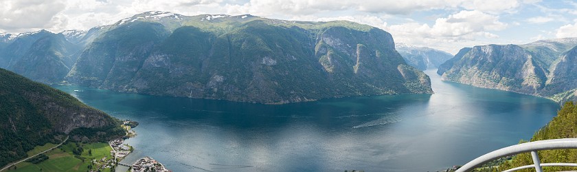 Stegastein. Panoramic view on the Aurlandsfjord. near Aurlandsvangen. .