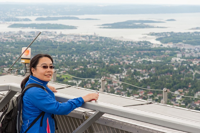 Holmenkollen. On top of the ski jumping tower. Oslo. .