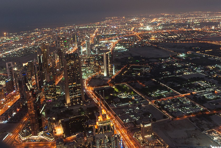 Burj Khalifa. View on Dubai downtown at night. Dubai. .