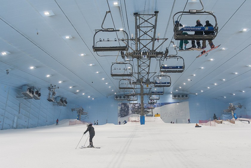 Ski Dubai. Skiing hall at the end. Dubai. .