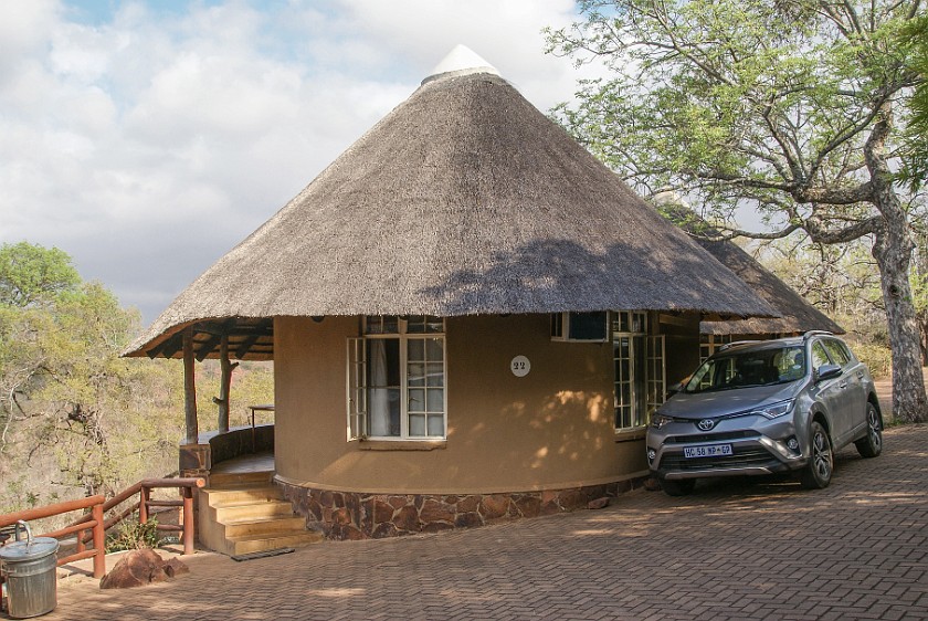 Kruger National Park. Rondavel bungalow. Olifants Rest Camp. .