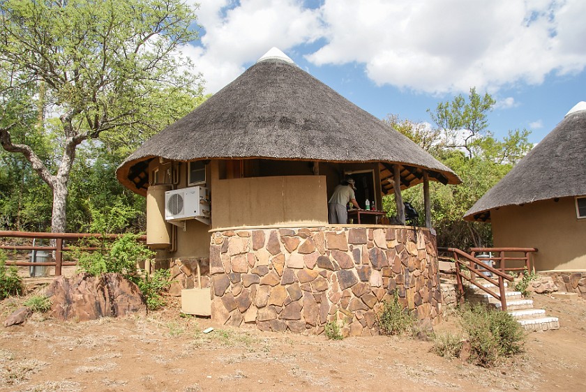 Kruger National Park. Rondavel bungalow. Olifants Rest Camp. .