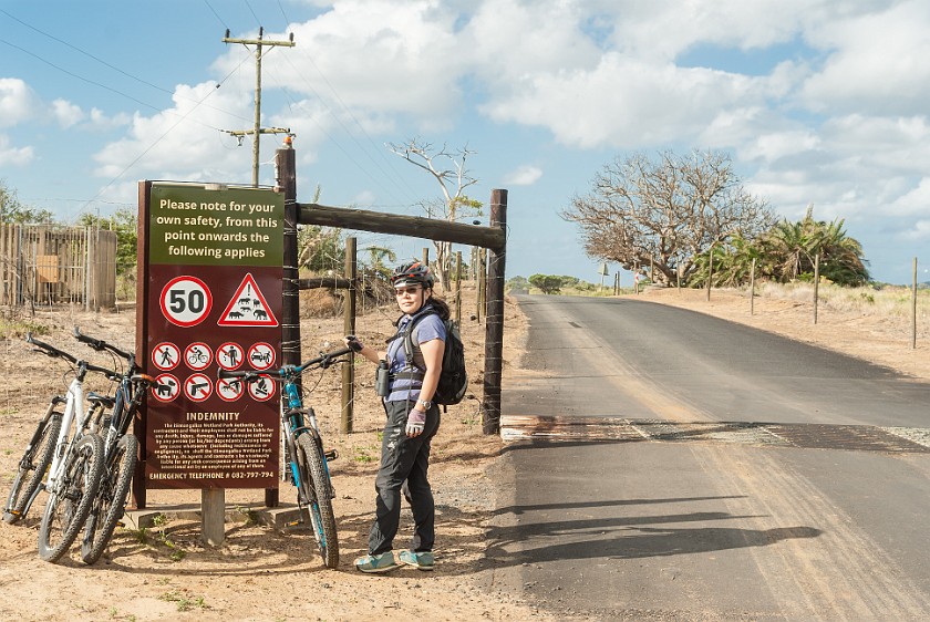 St. Lucia Bicycle Tour. Gate to the iSimangaliso Wetland Park. St. Lucia. .