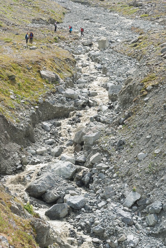 Jamtal Glacier Tour. Jam brook. near Galtür. .