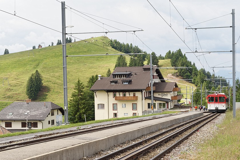 Mount Rigi. Cogwheel train. near Rigi Klösterli. .