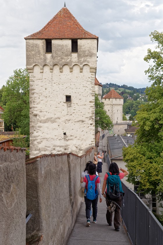 Lucerne. City wall and Zytturm. Lucerne. .
