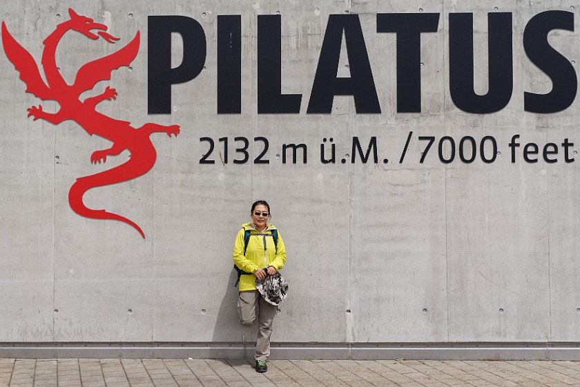 Mount Pilatus. Portrait at Pilatus-Kulm. Alpnachstad. .