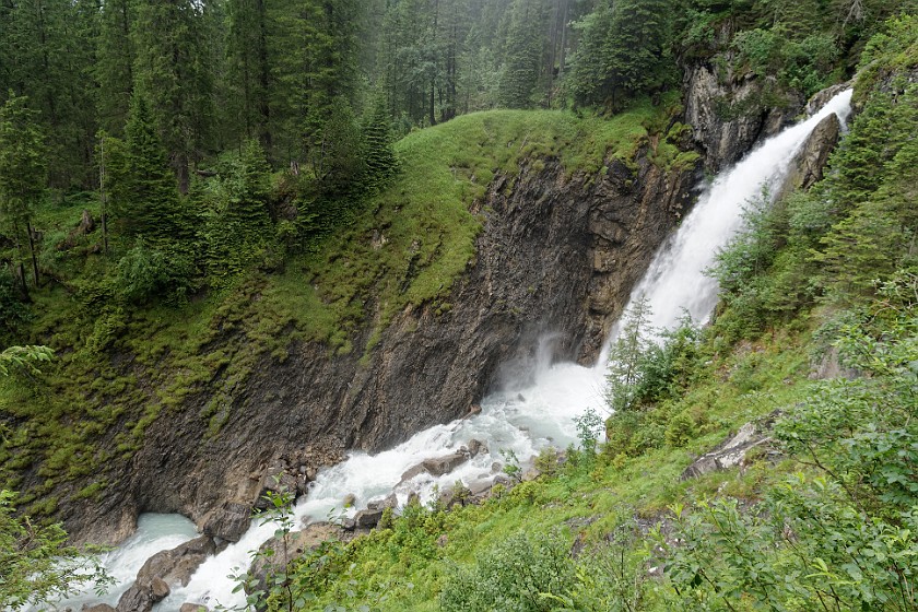 Glacier Gorge Rosenlaui. Waterfall exiting the gorge. near Schattenhalb. .