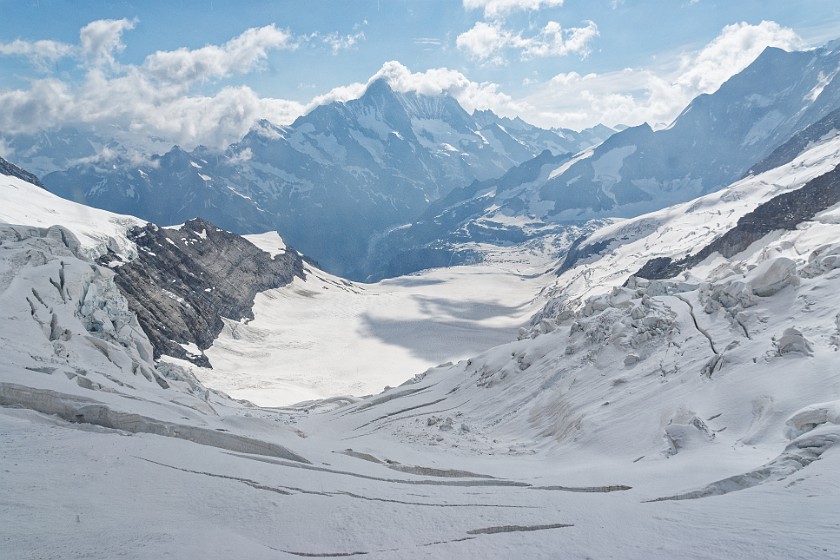Jungfraujoch. View from the oberservation deck on the Eiger glacier. near Grindelwald. .