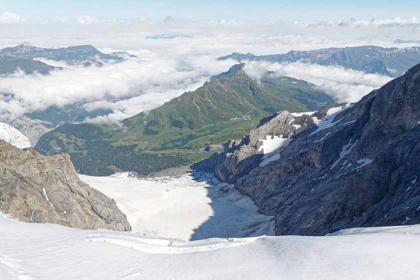 Jungfraujoch. View on the Guggi glacier. near Grindelwald. .