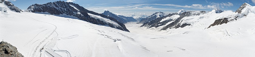Jungfraujoch. Panoramic view on the Aletsch glacier. near Grindelwald. .