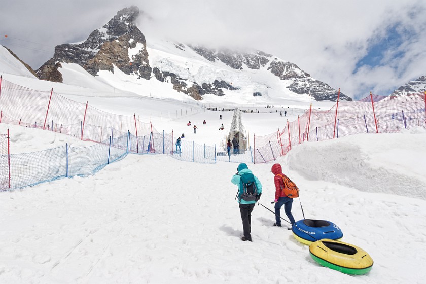 Jungfraujoch. Snow tubing at the Snow Fun Park. near Grindelwald. .