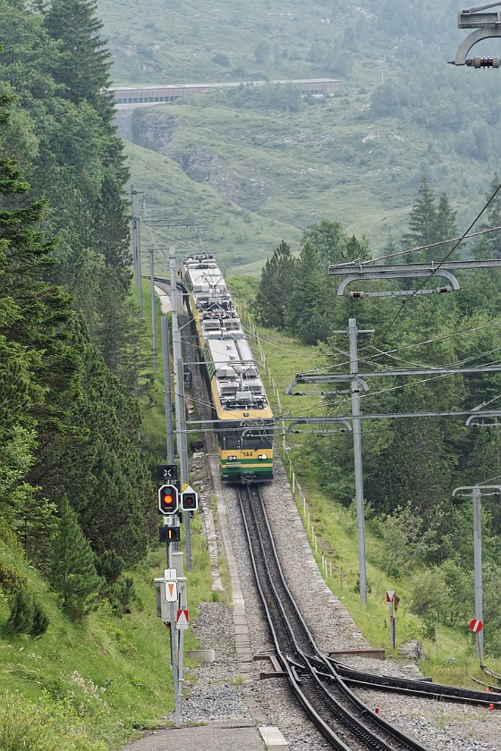 Eiger Trail . Cogwheel train. near Grindelwald. .
