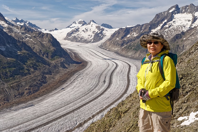 Aletsch Glacier. Portrait with Trugberg, Mönch, Jungfraujoch and Aletsch glacier. Grengiols. .