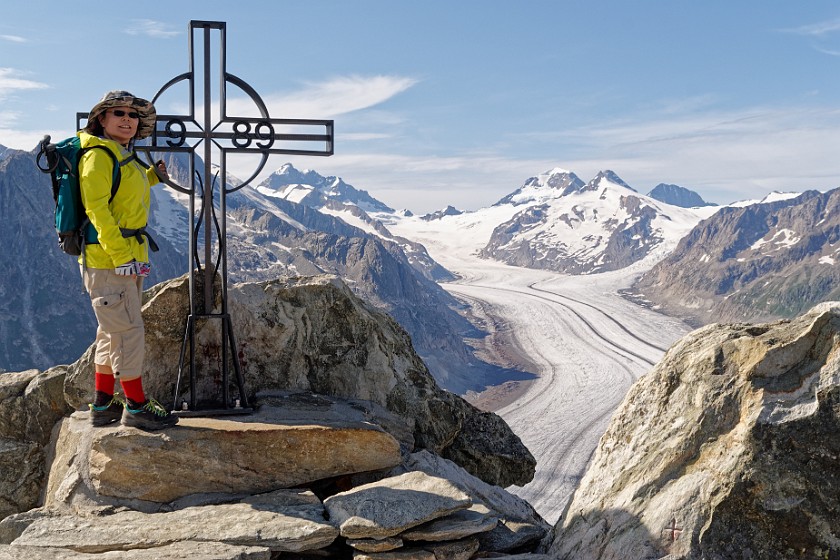 Aletsch Glacier. Portrait on the summit of the Eggishorn. Grengiols. .