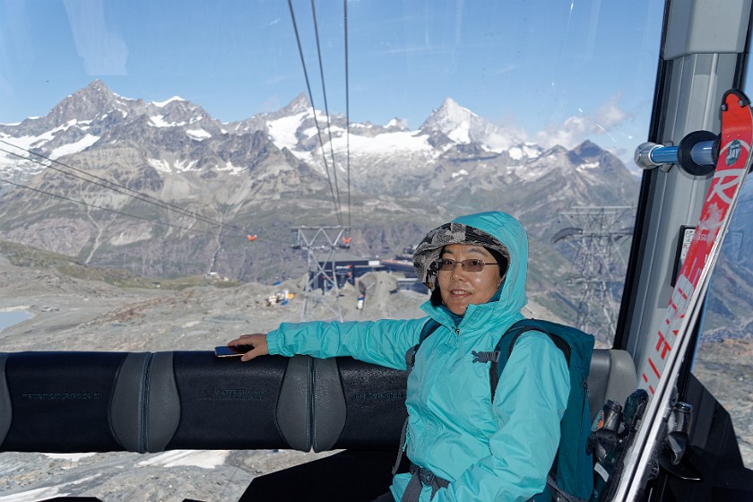 Matterhorn. Cable car from Trockener Steg to Klein Matterhorn. Zermatt. .