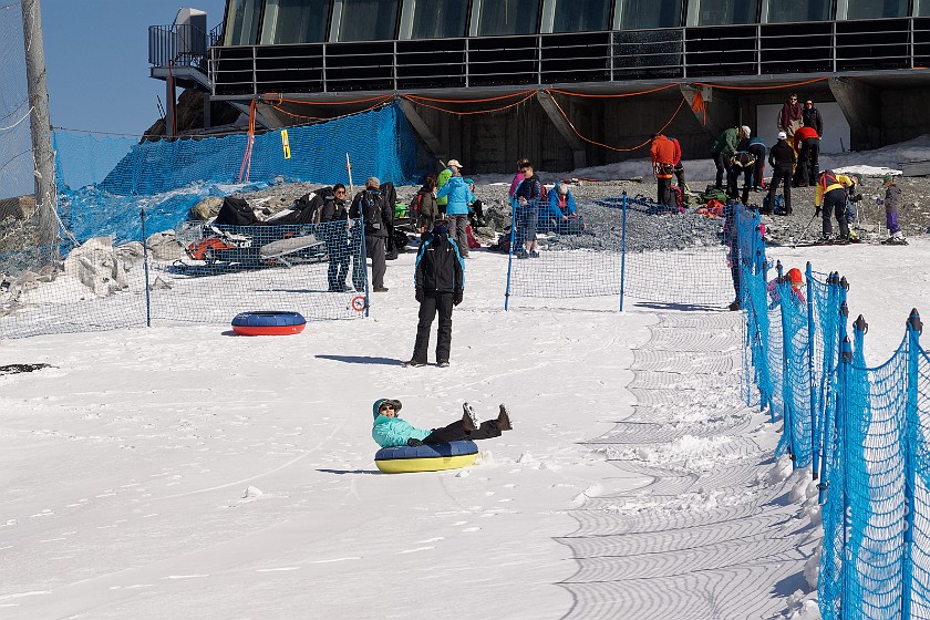 Matterhorn. Snow tubing at the Klein Matterhorn. Zermatt. .