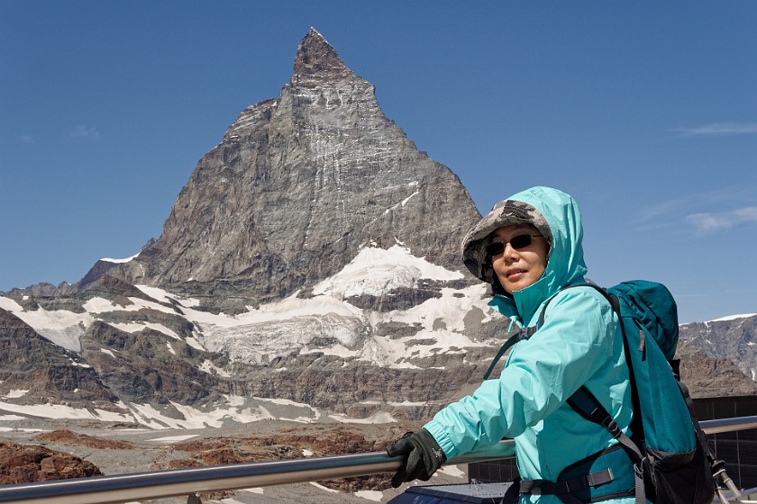 Matterhorn. Portrait in front of the Matterhorn. Zermatt. .