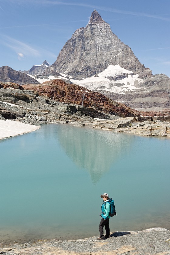 Matterhorn. Lake on the Matterhorn glacier trail. Zermatt. .