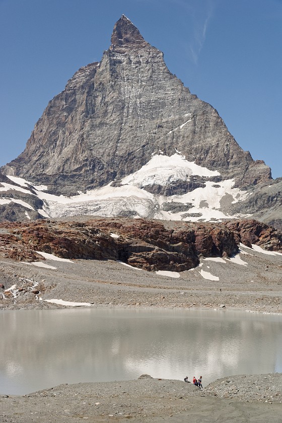 Matterhorn. Lake on the Matterhorn glacier trail. Zermatt. .