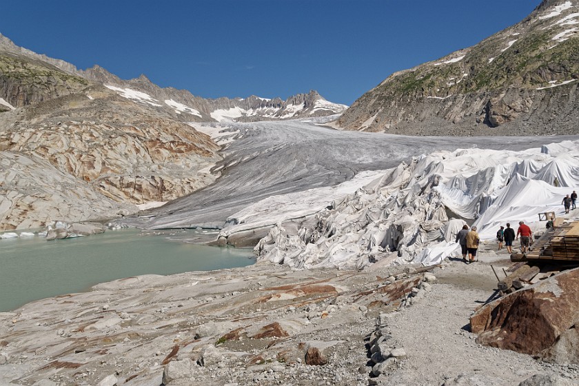 Rhone Glacier. Snout of the glacier. Obergoms. .