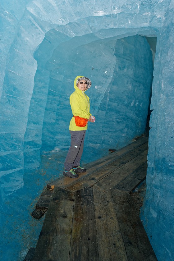 Rhone Glacier. Inside the glacier. Obergoms. .