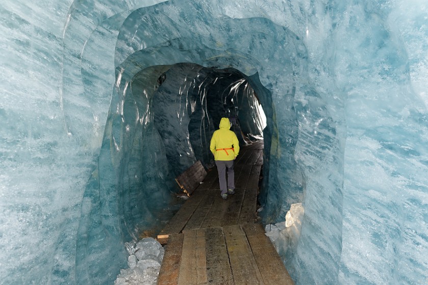 Rhone Glacier. Inside the glacier. Obergoms. .