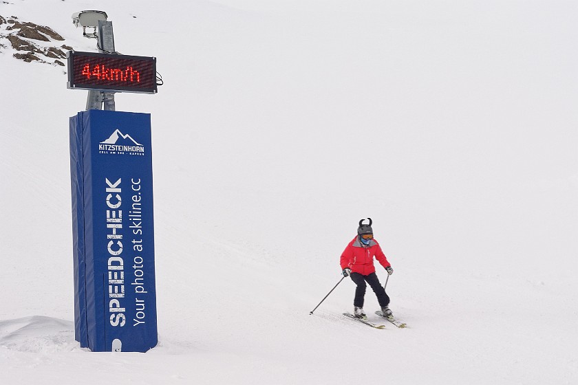 Skiing at the Kitzsteinhorn. Speed measurement slope. Kaprun. .