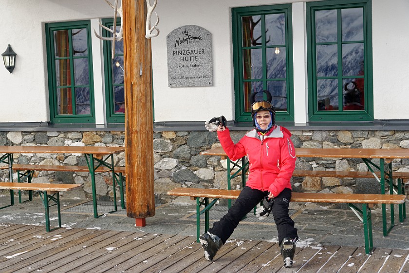 Skiing at Schmitten. Pinzgauer mountain hut. Zell am See. .