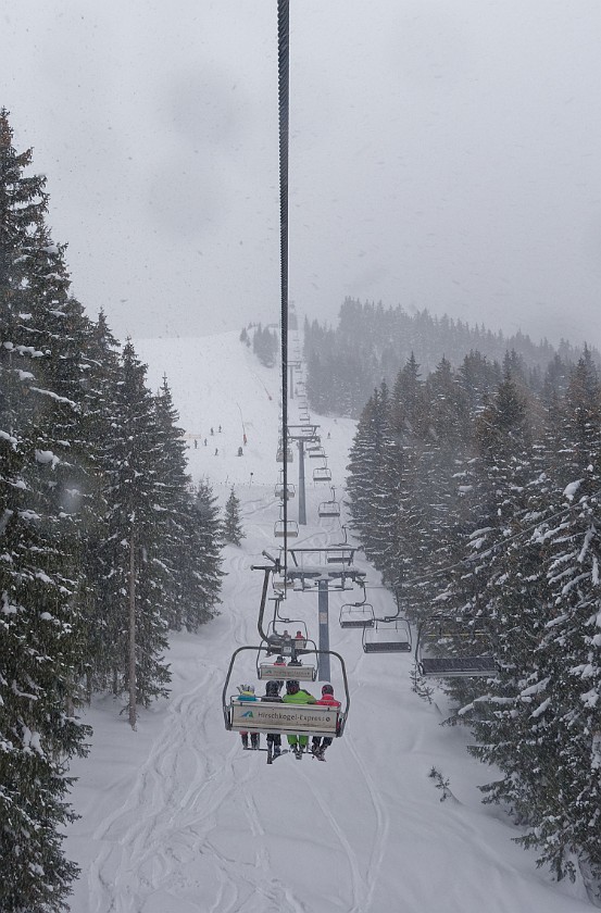 Skiing at Schmitten. Lift. Zell am See. .