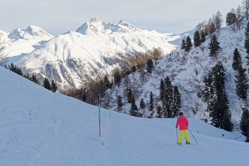 Skiing at the Corviglia. Skiing. Sankt Moritz. .