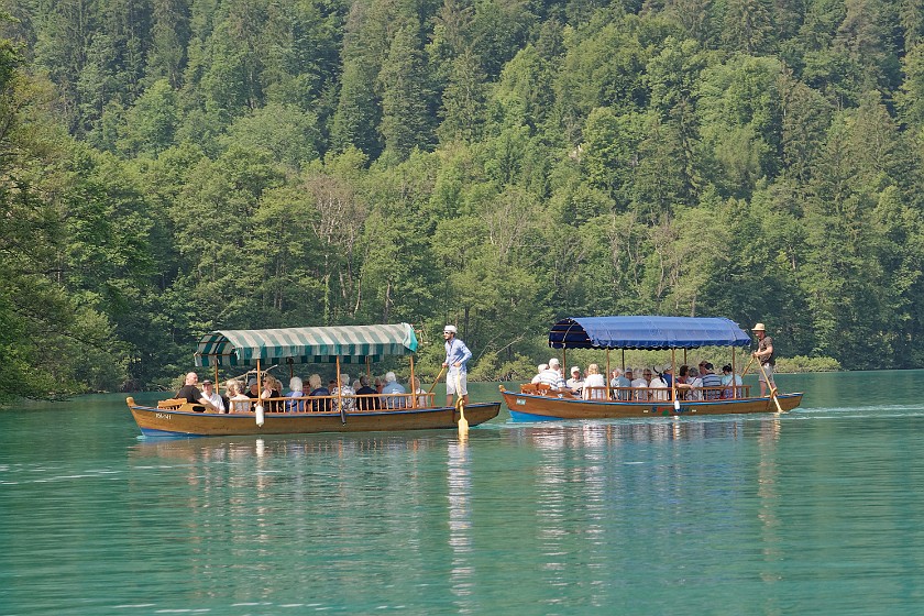 Lake Bled. Pletna boats. Bled. .