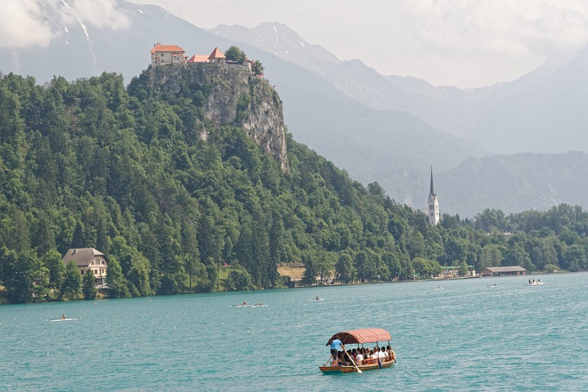 Lake Bled. View on Bled castle. Bled. .