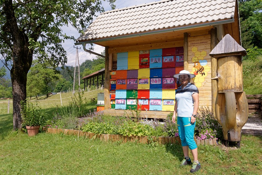 Kralov Med Honey Farm. Portrait in front of a beehouse. Bled. .