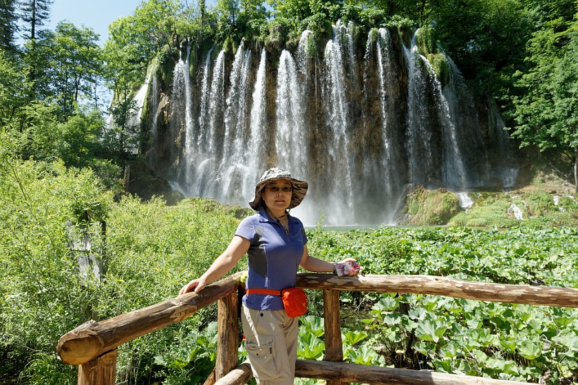 Plitvice Lakes National Park. Portrait at a waterfall. Rastovača. .