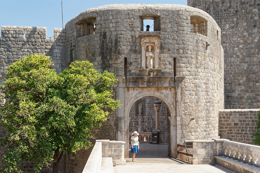 Dubrovnik. Pile gate with St. Blaise statue. Dubrovnik. .