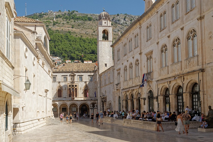 Dubrovnik. City hall, Sponza palace and bell tower. Dubrovnik. .