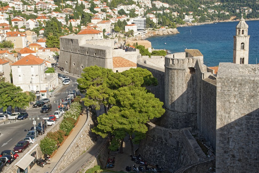 Dubrovnik. Revelin fortress, Ploče gate and bell tower of the Dominican monastery. Dubrovnik. .