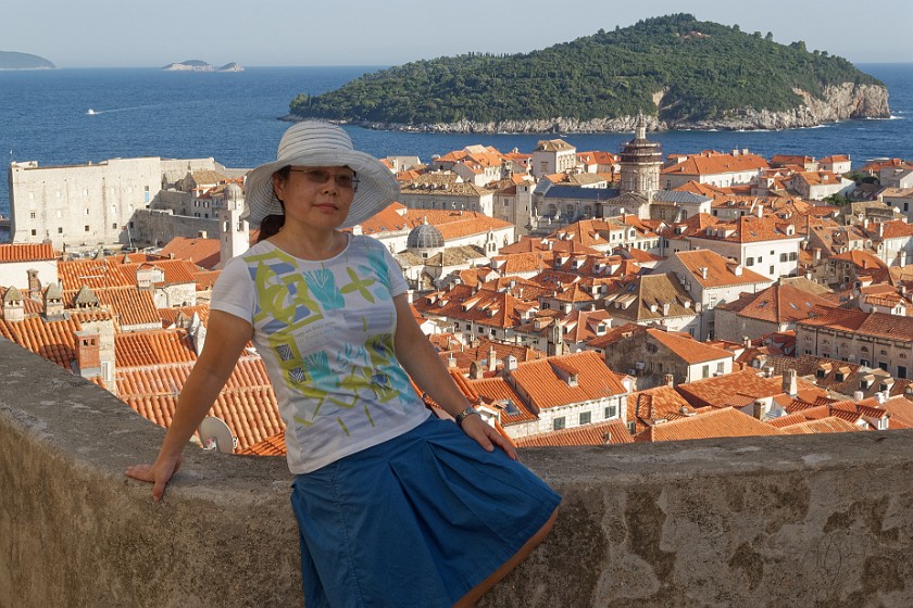 Dubrovnik. Portrait with St. John's fortress, Lokrum island and cathedral. Dubrovnik. .