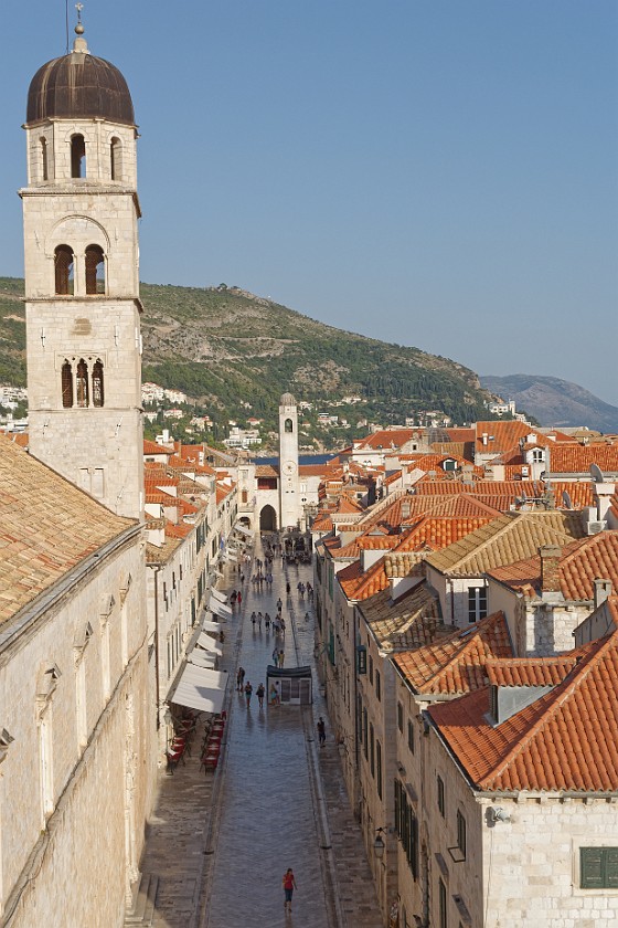 Dubrovnik. Stradum and bell towers. Dubrovnik. .