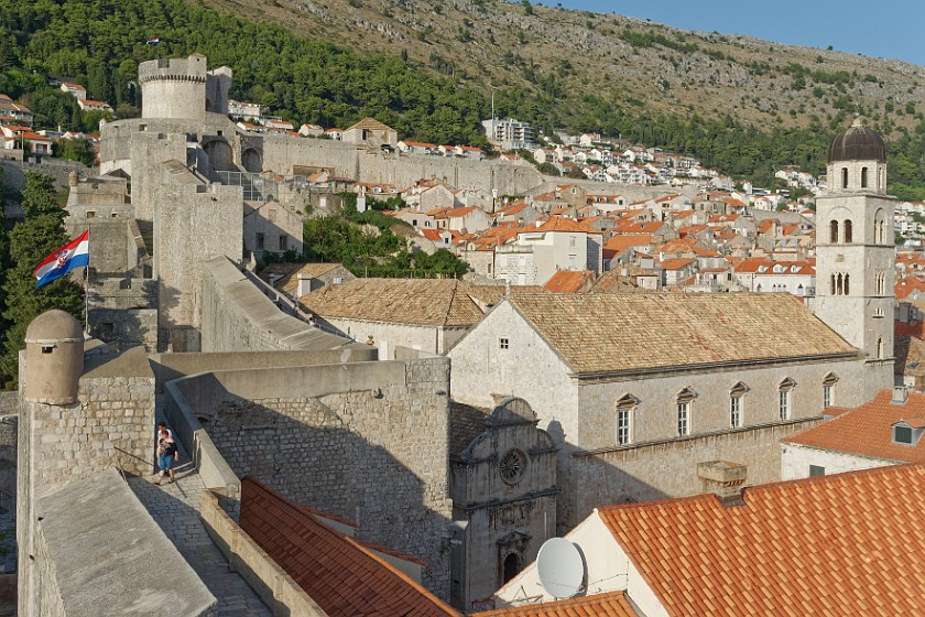 Dubrovnik. Western and northern wall with Minčeta tower, St. Savior church and Franciscan monastery. Dubrovnik. .