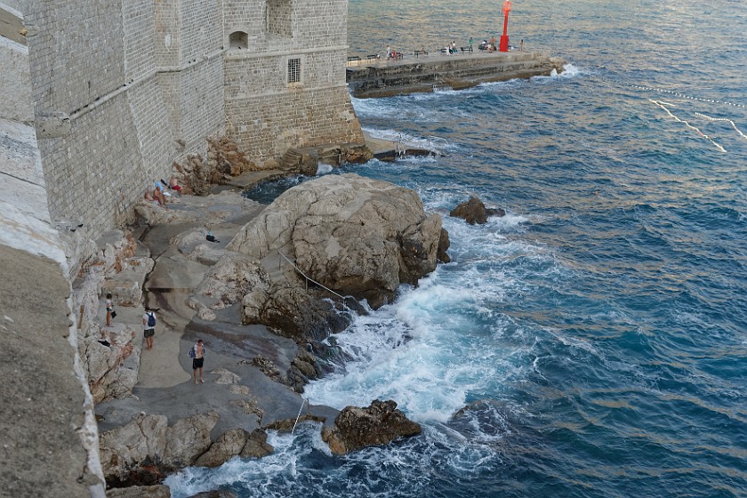 Dubrovnik. Rock beach at the base of St. John's fortress. Dubrovnik. .