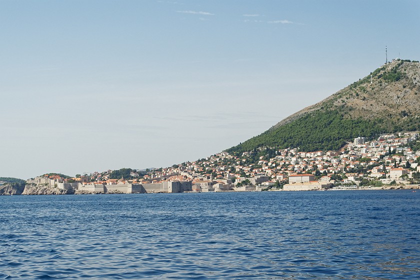 Dubrovnik. Seaside view on Dubrovnik and Mount Srđ. Dubrovnik. .