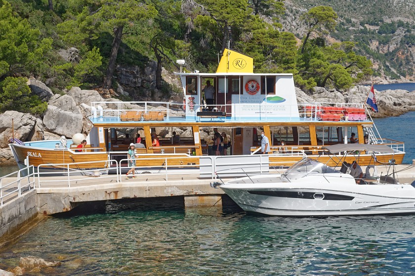 Lokrum Island. Quay and tourist ferry. near Dubrovnik. .