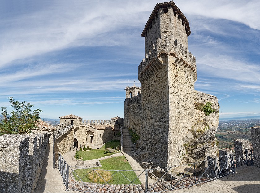 San Marino. Panoramic view of the Rocca Guaita. San Marino. .