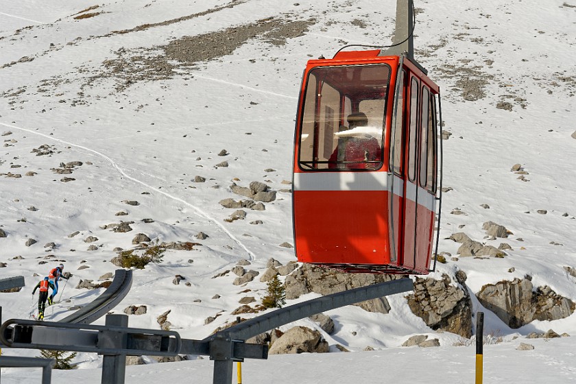 Skiing in the Gstaad, Saanen and Rougemont Area. Small gondola from Le Rubli. near Rougemont. .
